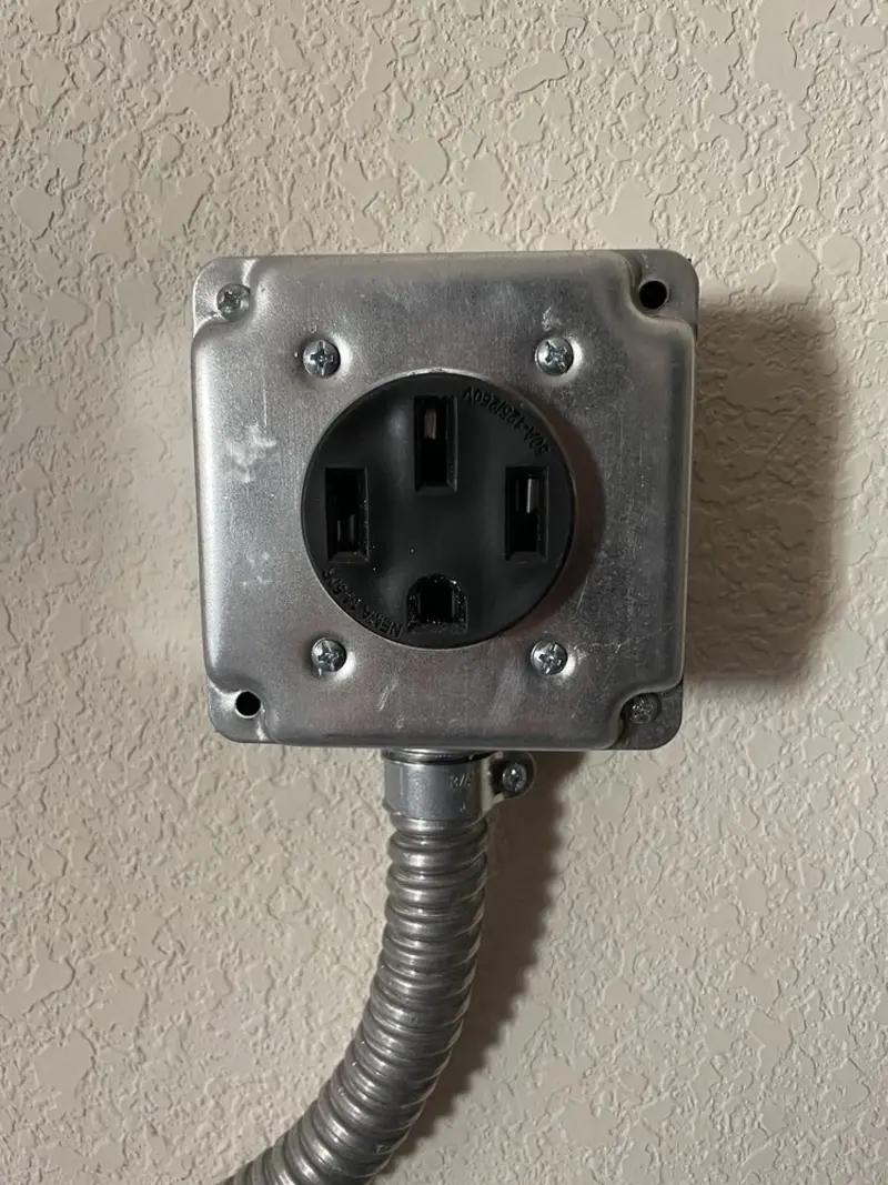 NEMA 14-50 outlet installed for Electrical Panel Upgrade in Gillespie